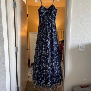 Blondie Nites Juniors Glitter Zipper Strapless Corset Gown